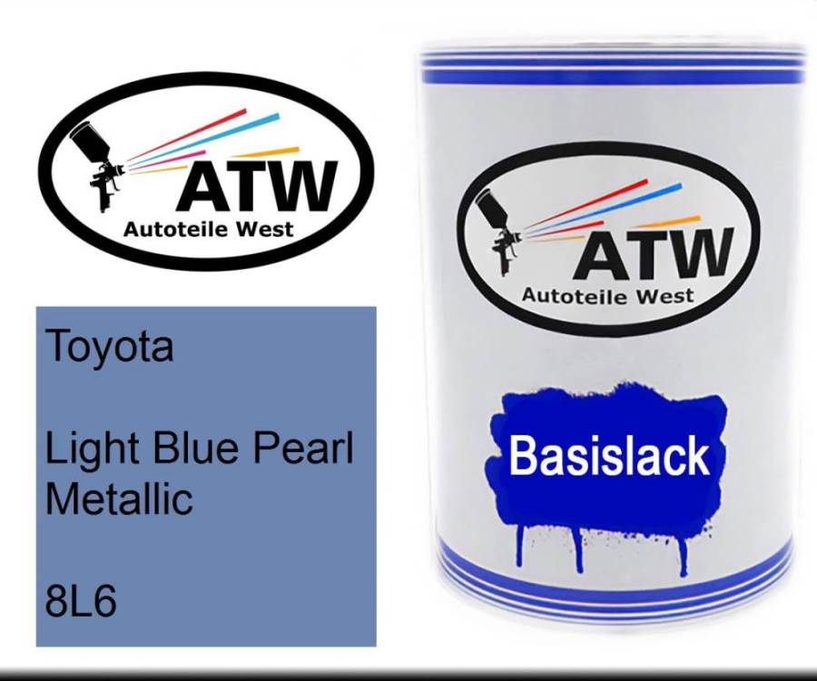 Toyota, Light Blue Pearl Metallic, 8L6: 500ml Lackdose, von ATW Autoteile West.